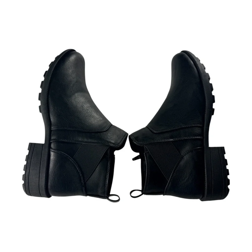 Easy Street Amiga Black Faux Leather Ankle Bootie Women 10W 31-7911 Comfort NEW